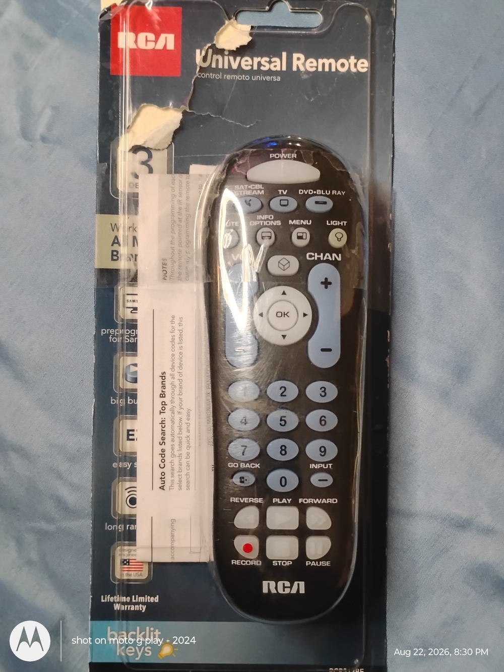 RCA Universal Remote Control - Black